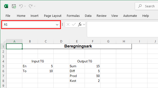 calculation tab