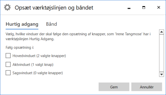 setup toolbar band