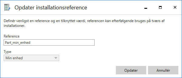 update installation reference