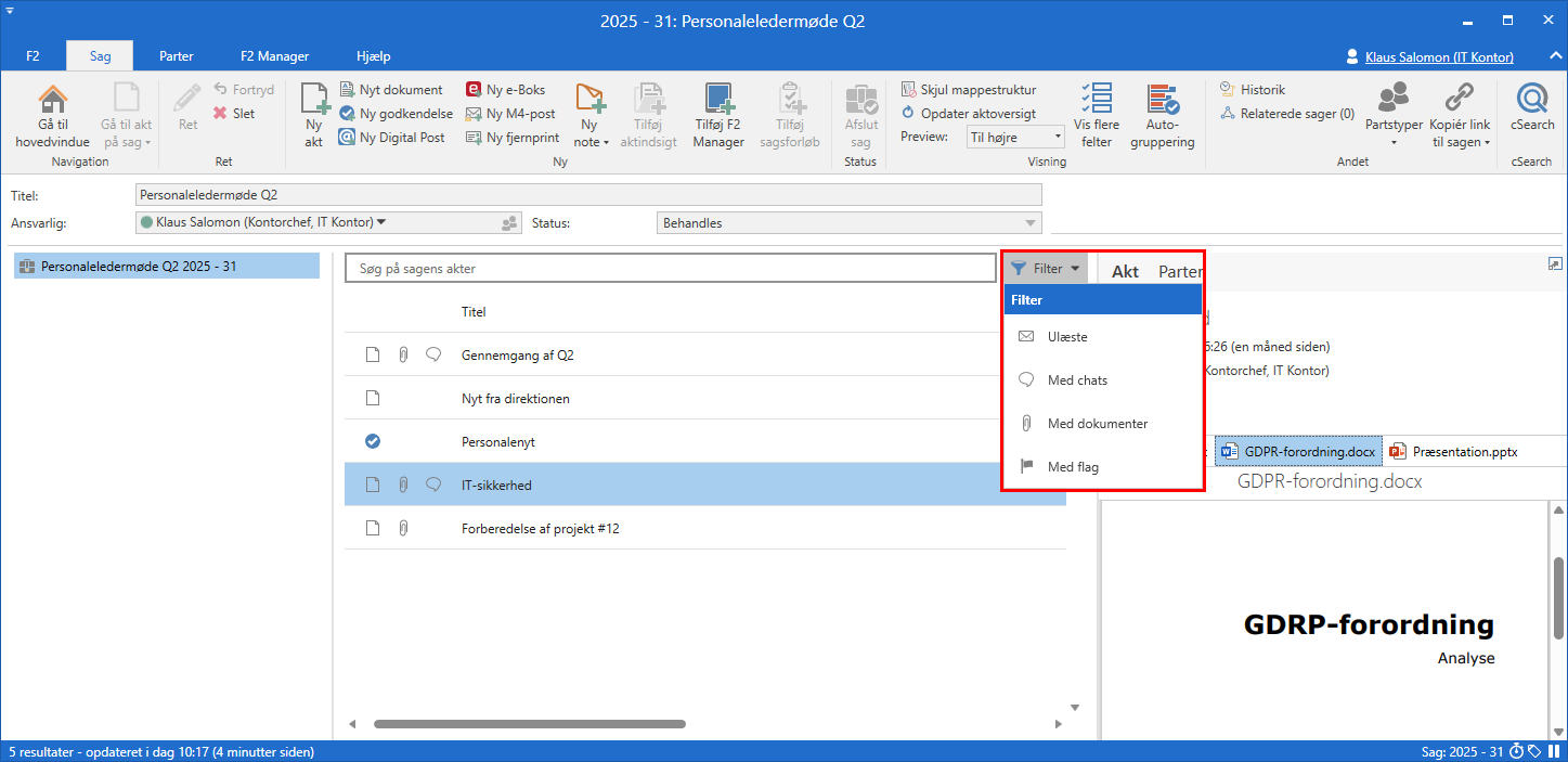 filter records case window