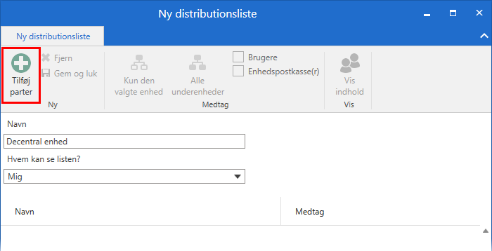 distribution list add participant