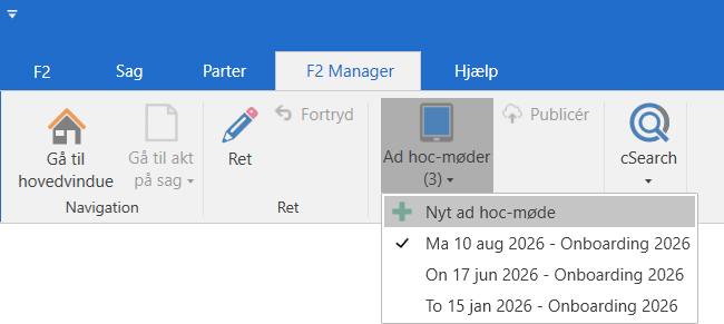 ad hoc drop down