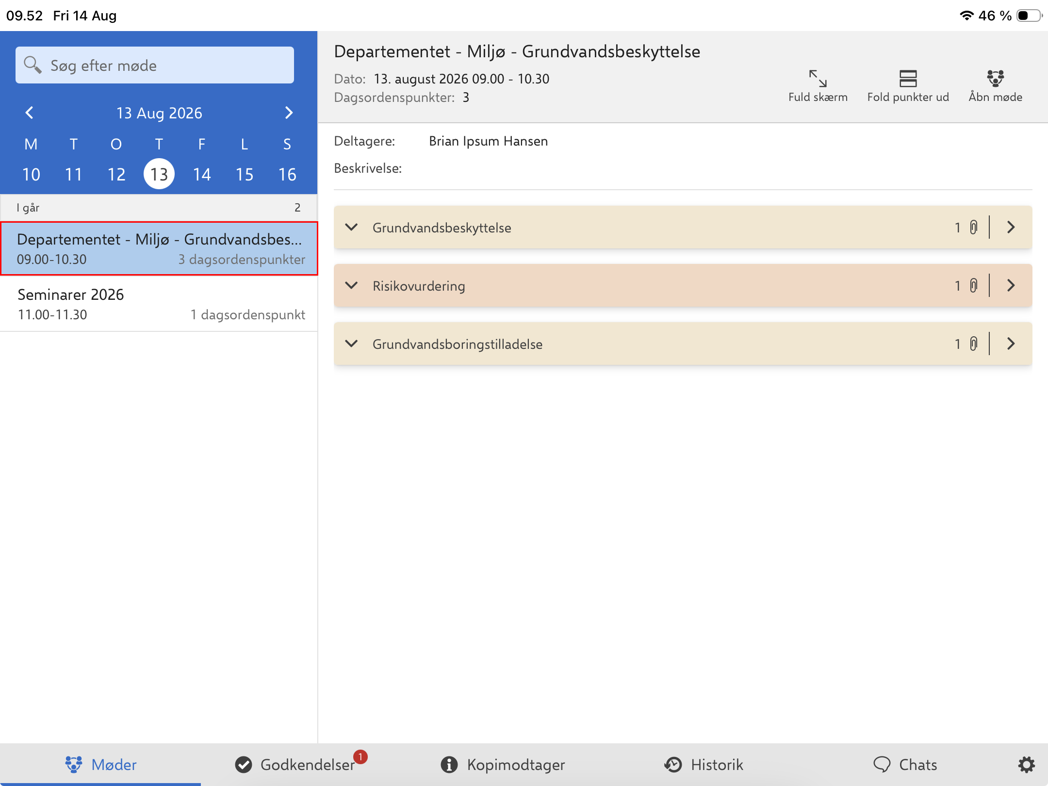 automatically chosen meeting