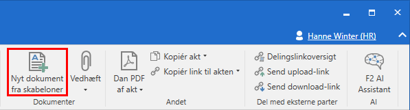 new document from templates