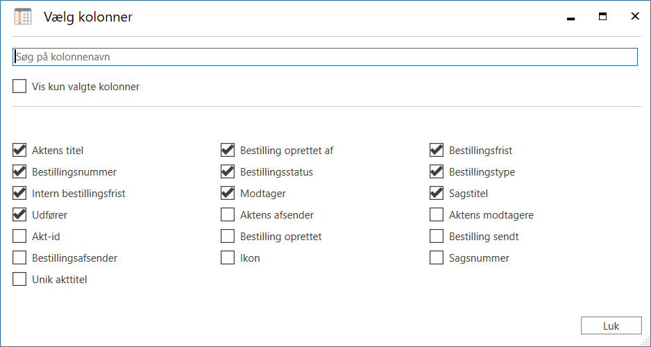 global column settings request