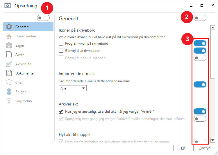 user setup settings dialogue