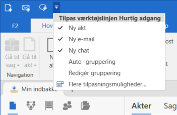adjust quick access drop down