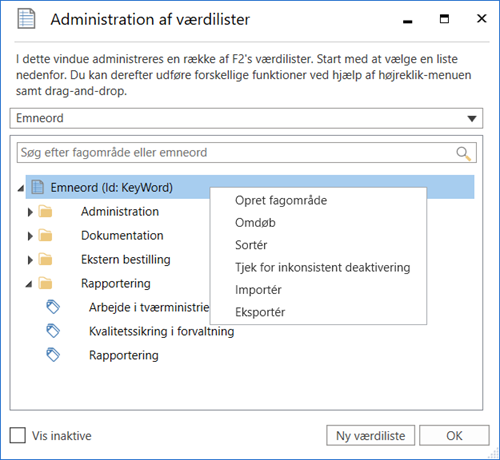 keyword right click menu