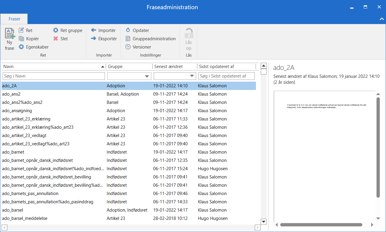 phrase admin window
