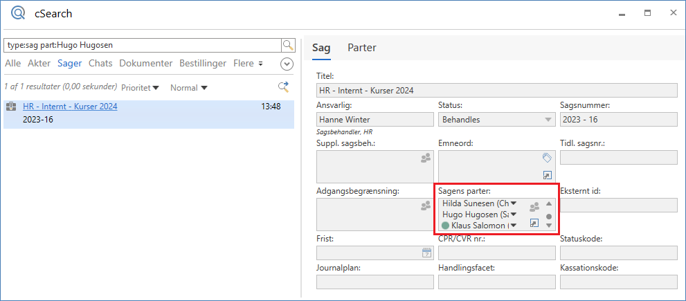 search case participant