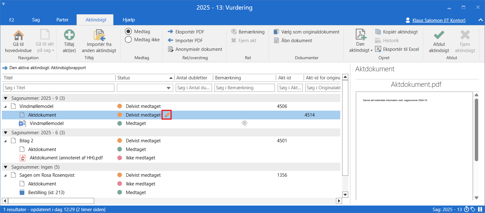 icon for imported element on the foi tab
