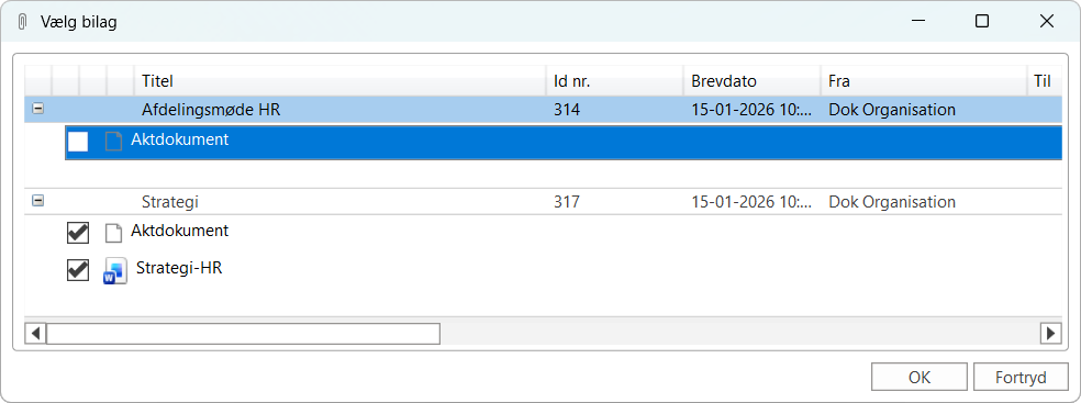 select attachment agenda