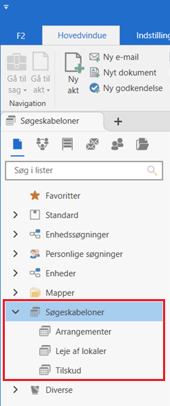 search template list