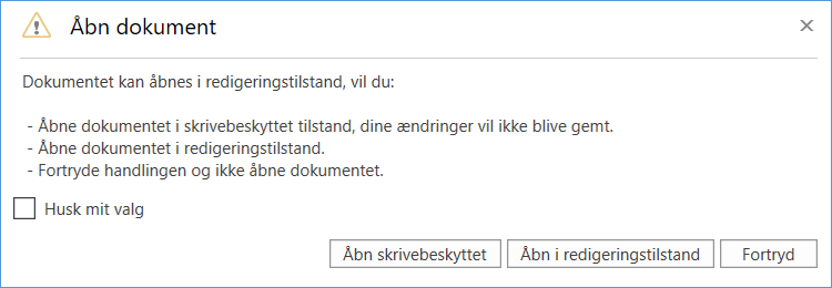 open document dialogue