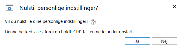reset personal settings