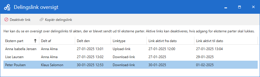 link overview