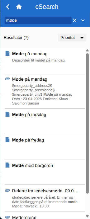 csearch result