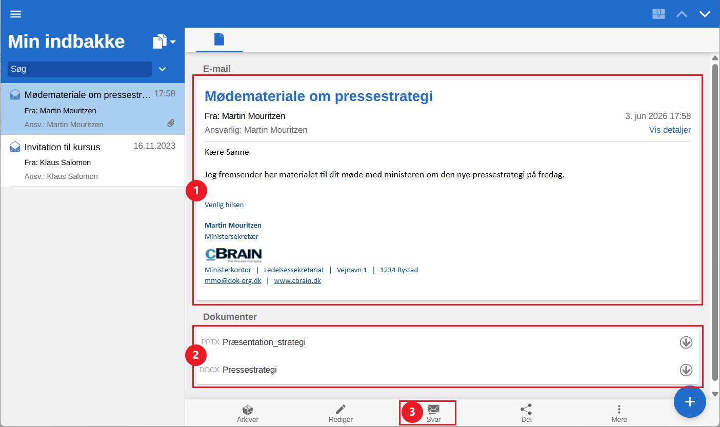 email actions