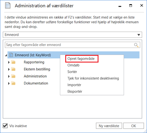 keyword group create menu