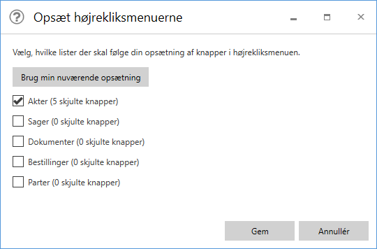 setup right click menus