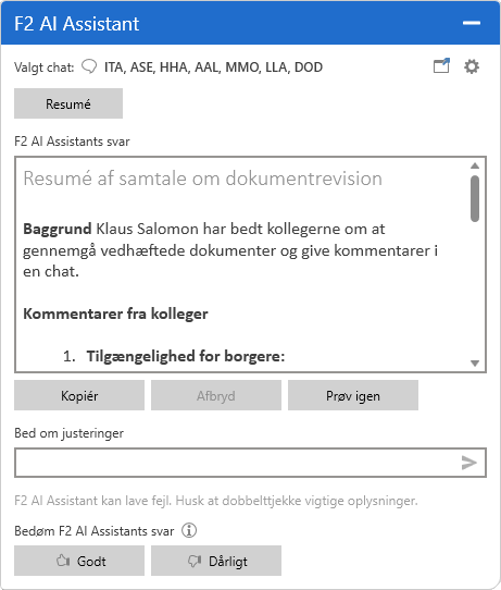 chat summary
