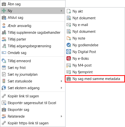 new case same metadata