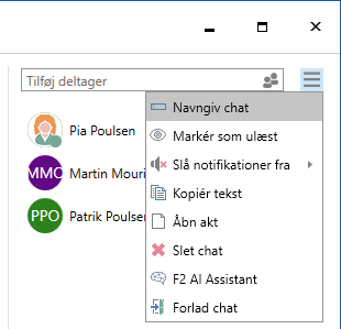 functions chat window