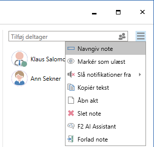 functions note window