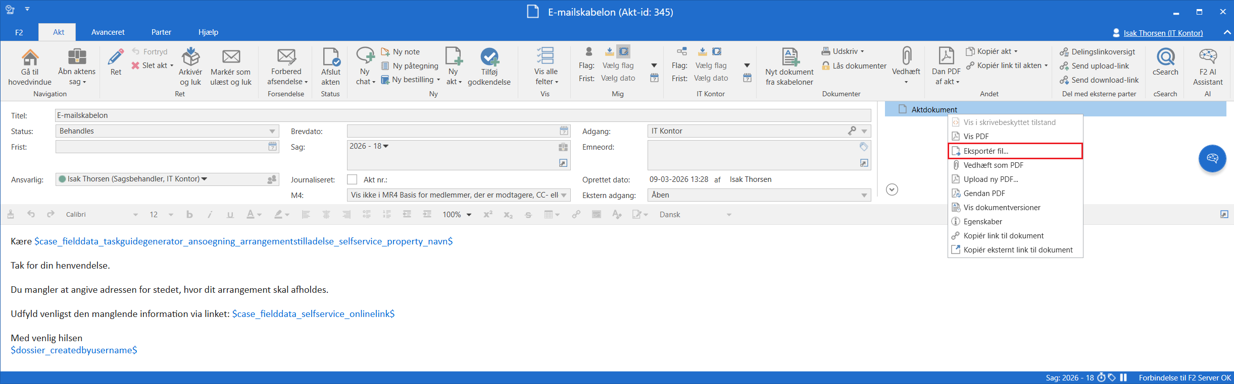 create mail template