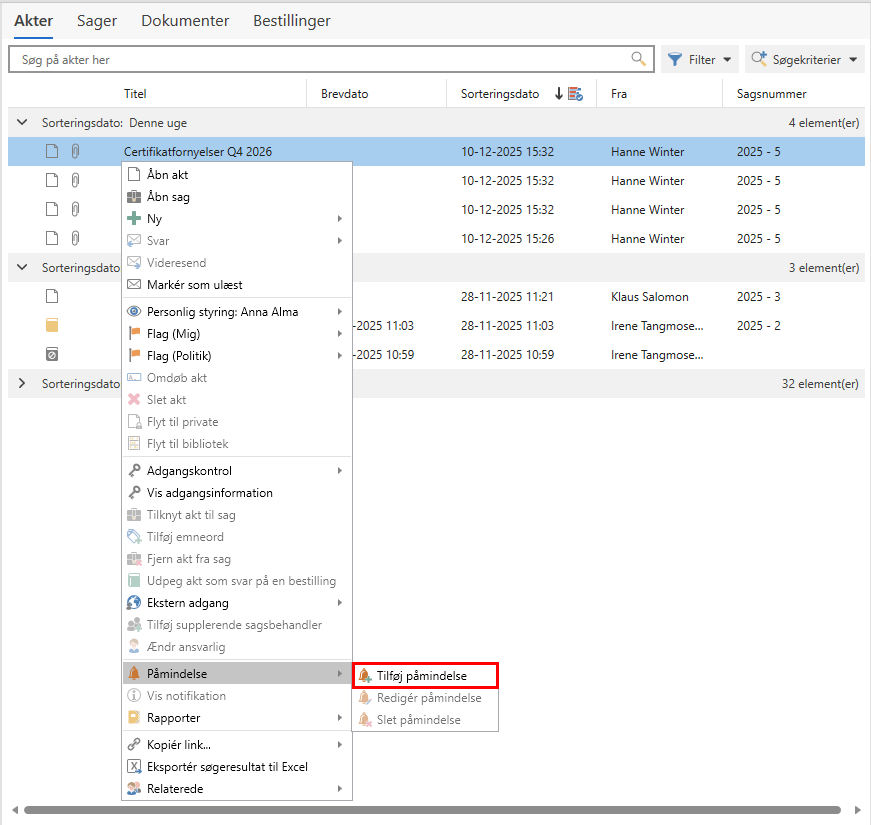 add reminder main window