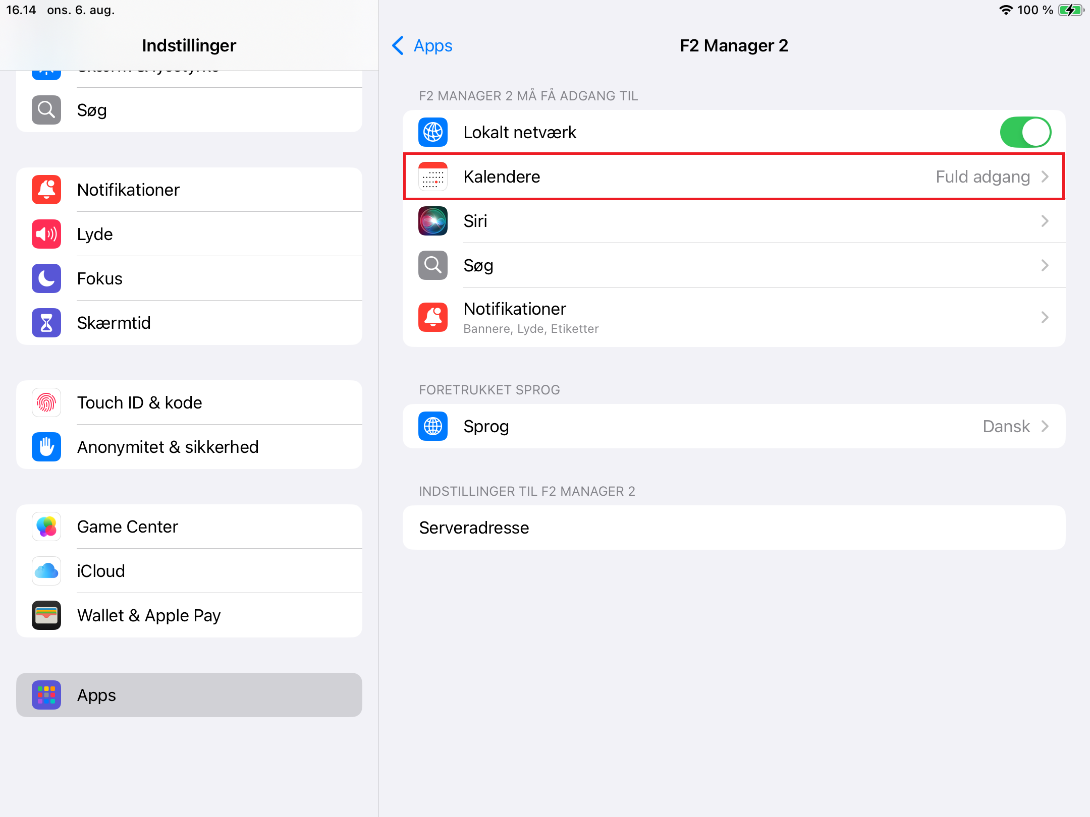 ipad settings calendar