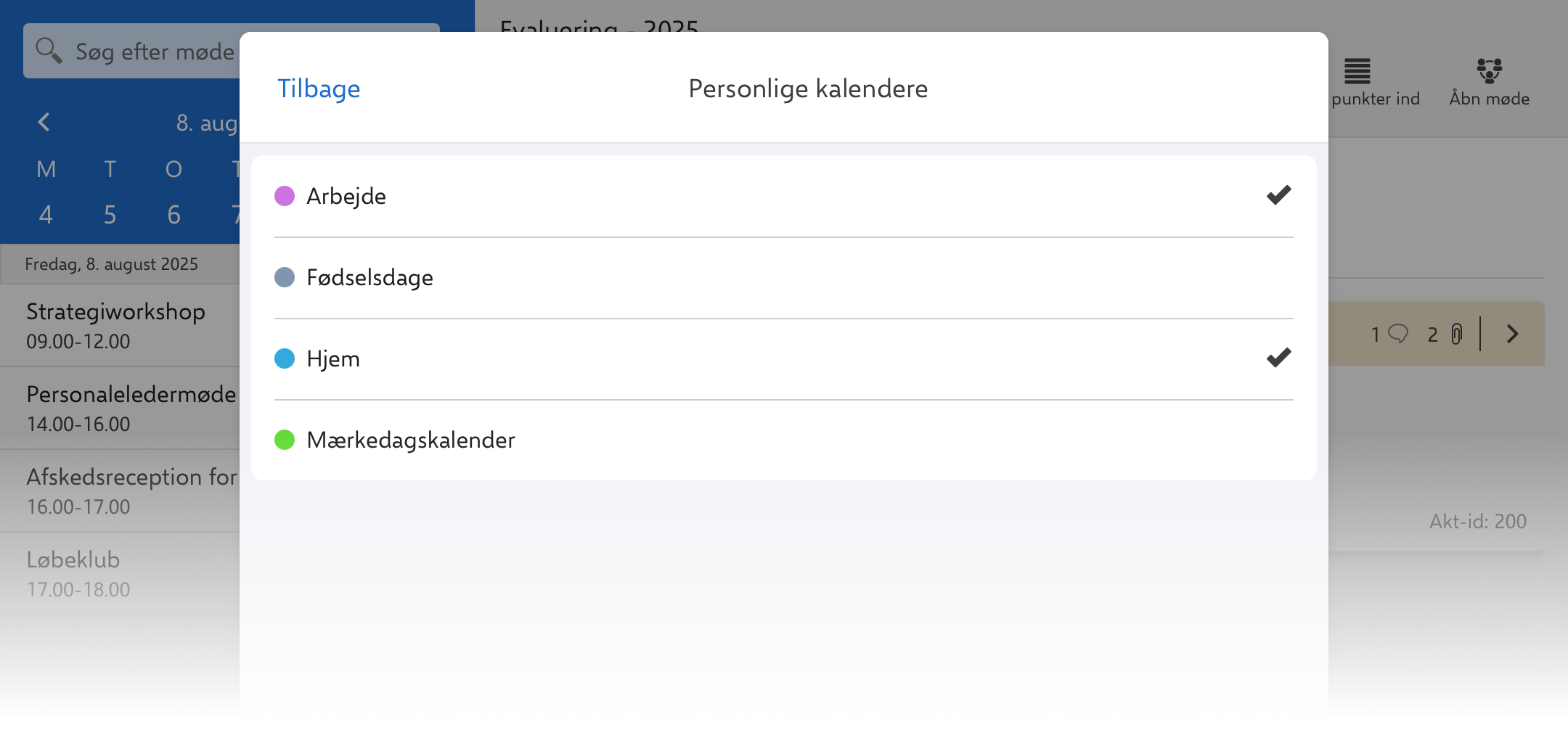 settings calendar