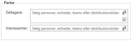 Tilføj mødedeltagere og interessenter