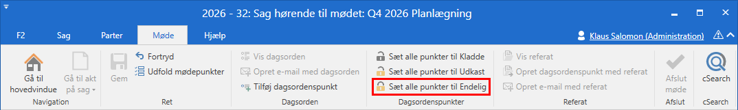 set agenda final