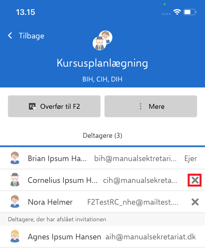 remove participant