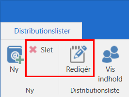 delete or edit distribution list