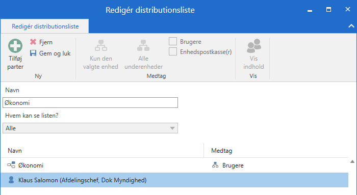 edit distribution list