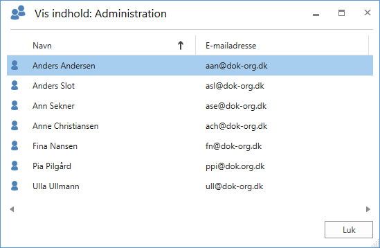 show distribution list content
