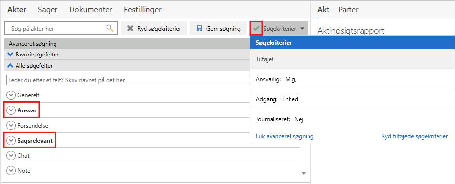 view search criteria