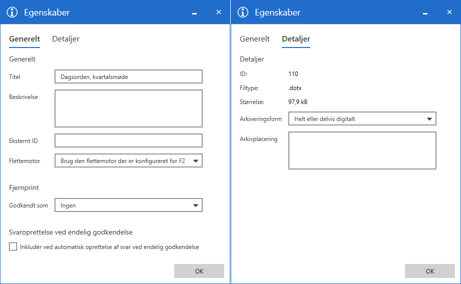 document properties