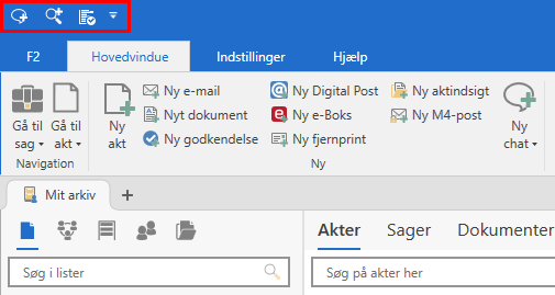 quick access toolbar location