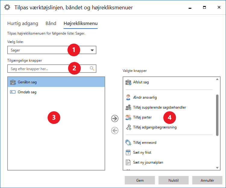 setup context menu