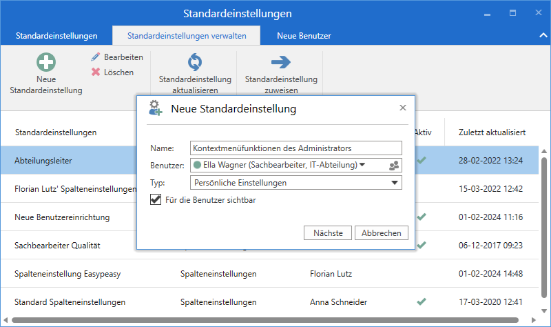 standard right click