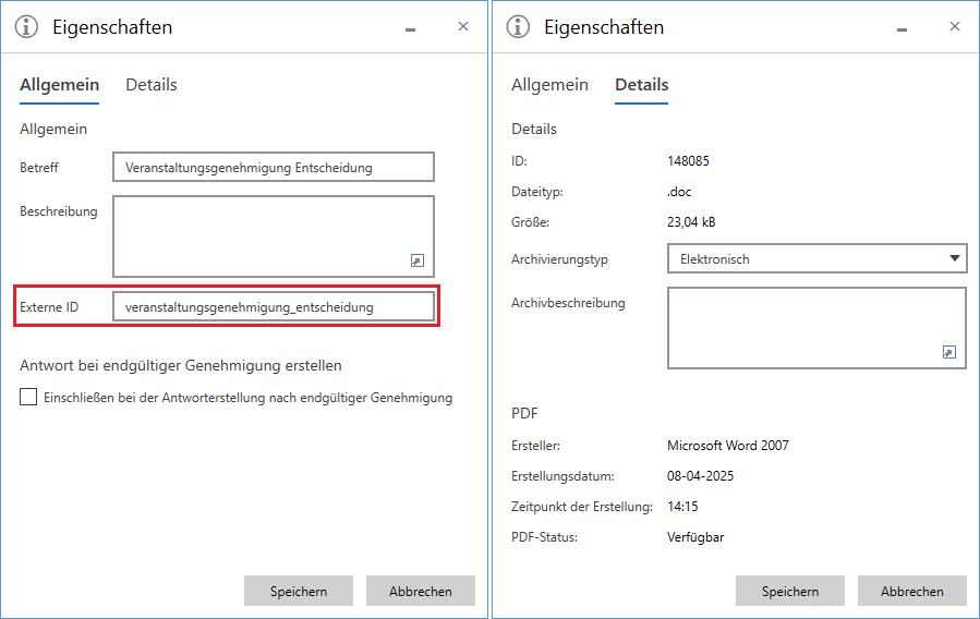 document properties