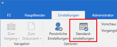 standard settings button