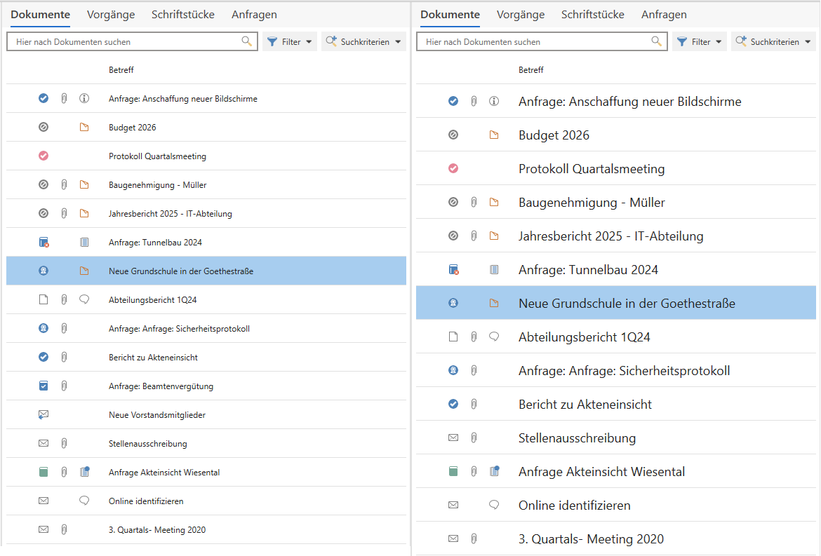font size result list