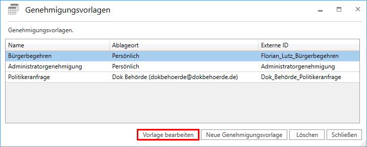 approval template window edit