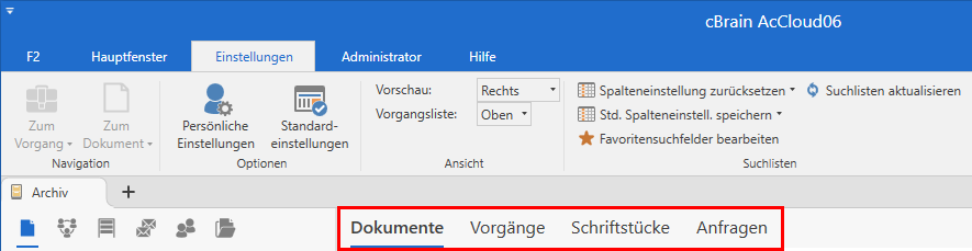 main window display options