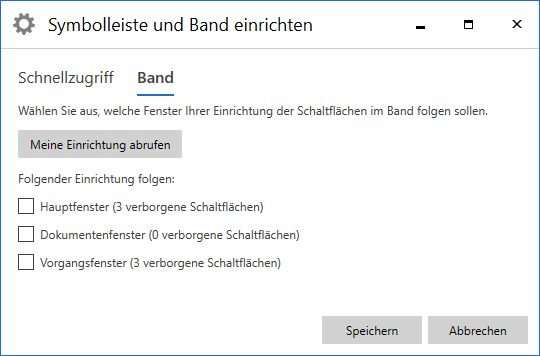 ribbon settings ribbon