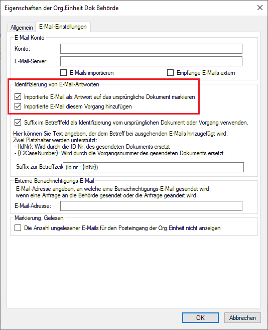 unit properties email replies